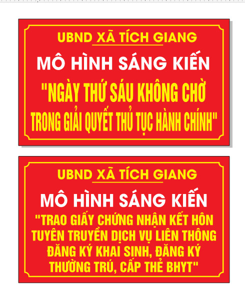 Mô hình “Trao giấy chứng nhận kết hôn - tuyên truyền dịch vụ liên thông Đăng ký khai sinh, đăng ký thường trú, cấp thẻ Bảo hiểm y tế” tại Bộ phận tiếp nhận và giải quyết TTHC UBND xã Tích Giang